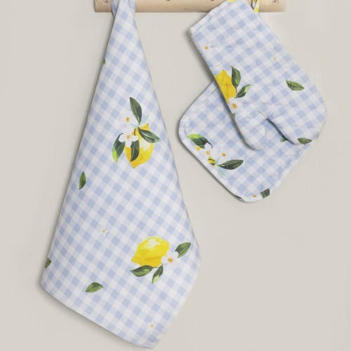 Πετσέτα Κουζίνας-Ποτηρόπανο (40x60) Βαμαβακερή Digital Print, Nima Lemon Tree