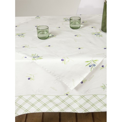 Τραπεζομάντηλο 8 ατόμων (140x240) Βαμβακερό, Digital Print, Nima Olive