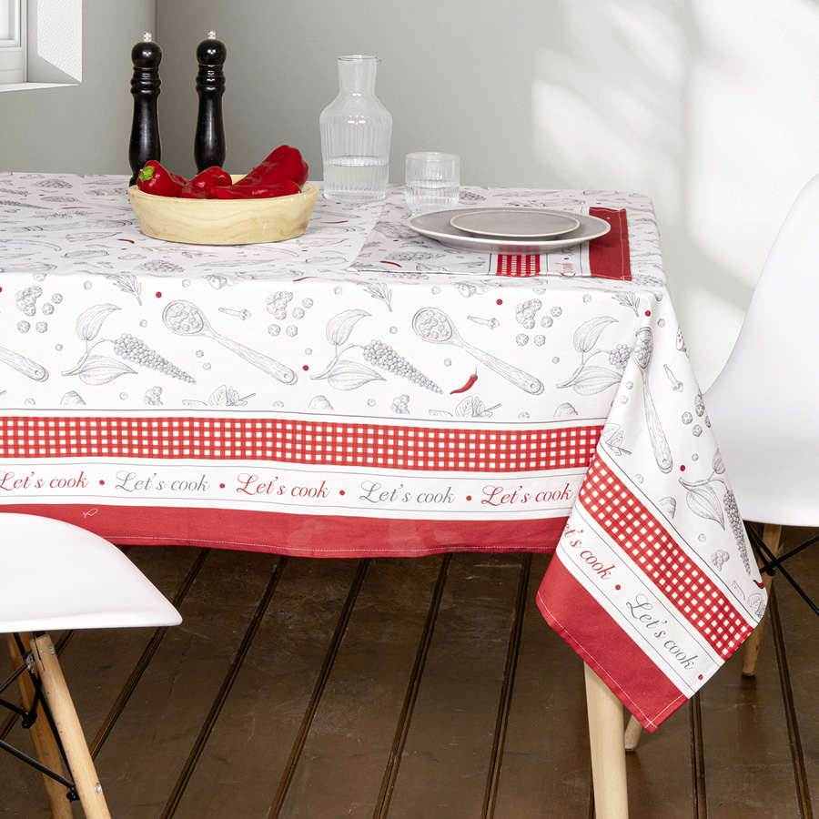 Αλέκιαστο Τραπεζομάντηλο 6 ατόμων (140x180) με επεξεργασία αδιαβροχοποίησης, Nima Supper