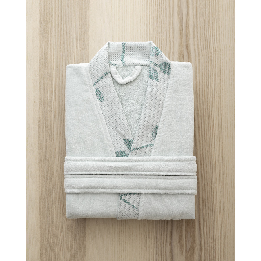 Μπουρνούζι Κιμονό με 3/4 Μανίκι (XLarge) Βαμβακερό Βελουτέ 250γρ/τμ. Nima Abrazo Aqua Mint