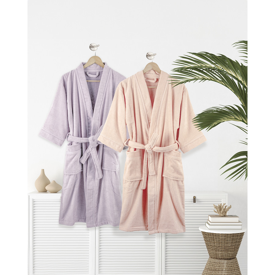 Μπουρνούζι Κιμονό με 3/4 Μανίκι (Small) Βαμβακερό 250γρ/τμ. Nima Nido Dusty Lilac