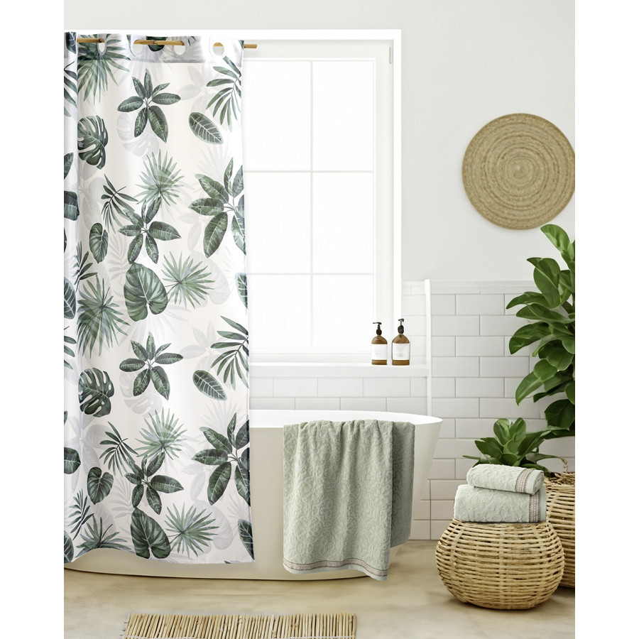 Κουρτίνα Μπάνιου (180 x 200) Υφασμάτινη Αδιάβροχη Nima Amazon