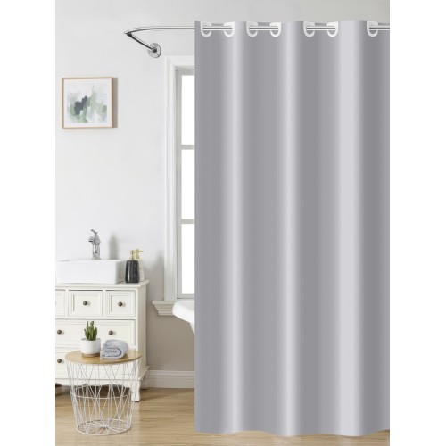 Κουρτίνα Μπάνιου (180x200) Μονόχρωμη Υφασμάτινη Αδιάβροχη Nima Light Gray