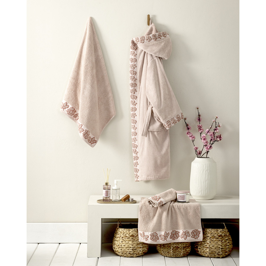 Μπουρνούζι (XLarge) με Κουκούλα Βελουτέ 360γρ/τμ. Nima Petal