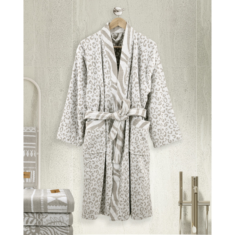 Μπουρνούζι Με Γιακά (Medium) Βαμβακερό Βελουτέ 480γρ/τμ. Nima Safari