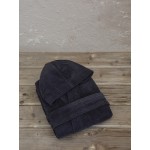 Μπουρνούζι (Small) Βελουτέ με Κουκούλα Nima Zen Total Black (Μαύρο)