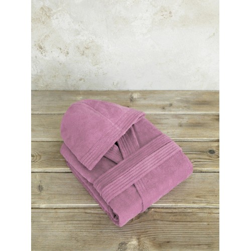 Μπουρνούζι (Medium) Βελουτέ με Κουκούλα Nima Zen Dark Rose (Σκούρο Ροζ))