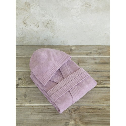 Μπουρνούζι (Medium) Βελουτέ με Κουκούλα Nima Zen Pale Mauve (Μωβ)