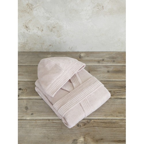 Μπουρνούζι (Large) Βελουτέ με Κουκούλα Nima Zen Powder Pink (Πούδρα)