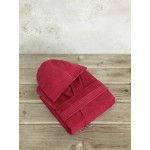 Μπουρνούζι (Small) Βελουτέ με Κουκούλα Nima Zen Happy Red (Κόκκινο)