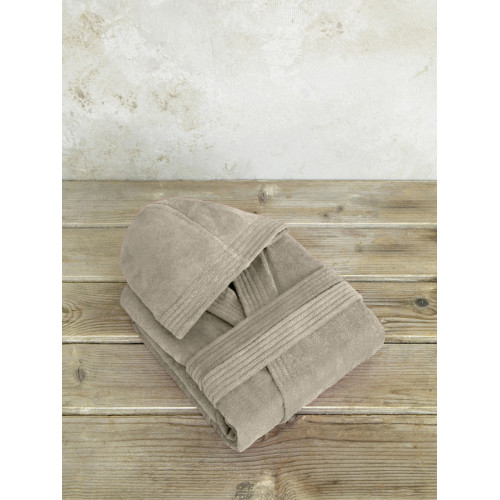 Μπουρνούζι (XLarge) Βελουτέ με Κουκούλα Nima Zen Taupe (Ταμπά)