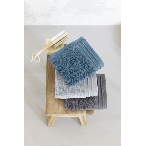 Σετ Πετσέτες 3 τεμαχίων Λαβέτες (30x30) Βαμβακερές Mονόχρωμες Nima Breezy Dark