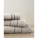 Σετ Πετσέτες 3 τεμαχίων (Χειρός|Προσώπου|Λουτρού) Βαμαβακερές Πενιέ 460γρ/τμ. Nima Elyon Light Beige