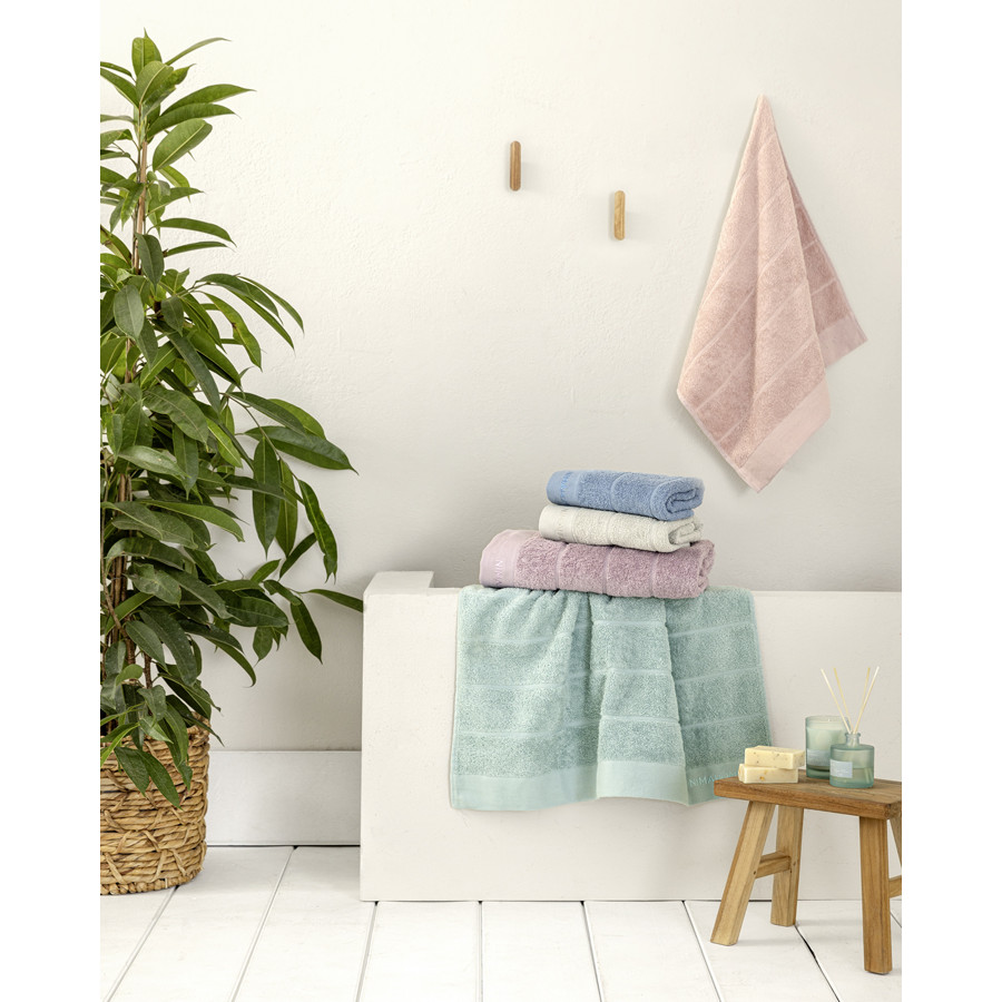 Σετ Πετσέτες 3 Τεμαχίων (Χεριών|Προσώπου|Λουτρού) με Κέντημα Βαμβακερές 450 γρ/τμ Nima Essence Mint