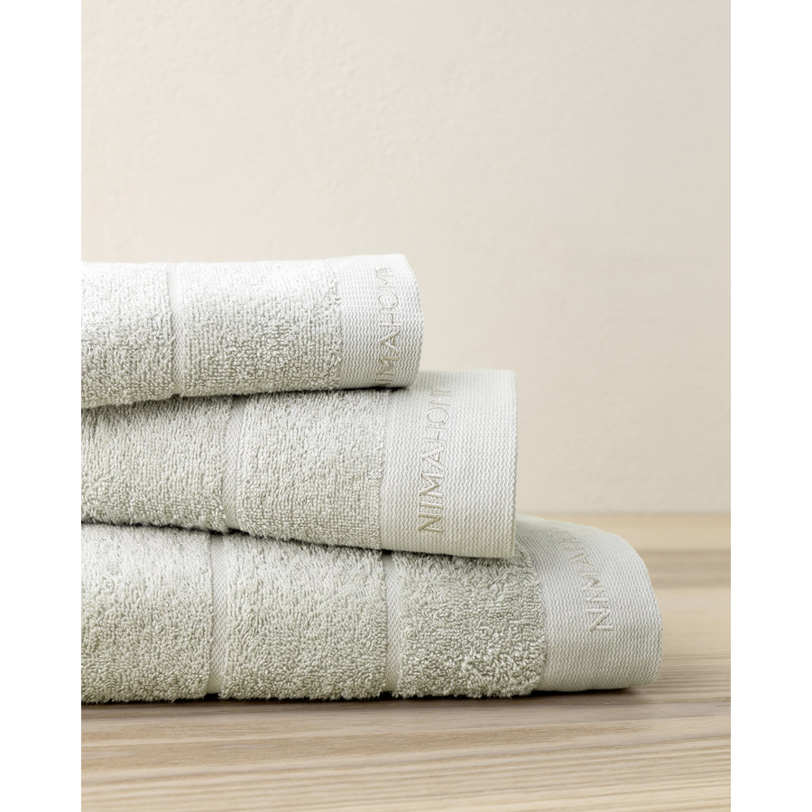 Σετ Πετσέτες 3 Τεμ (Χεριών|Προσώπου|Λουτρού) Κέντημα Βαμβακερές 450 γρ/τμ Nima Essence Light Beige
