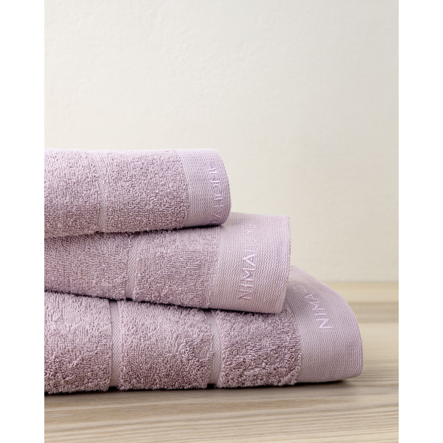 Σετ Πετσέτες 3 Τεμαχίων (Χεριών|Προσώπου|Λουτρού) με Κέντημα Βαμβακερές 450 γρ/τμ Nima Essence Lilac