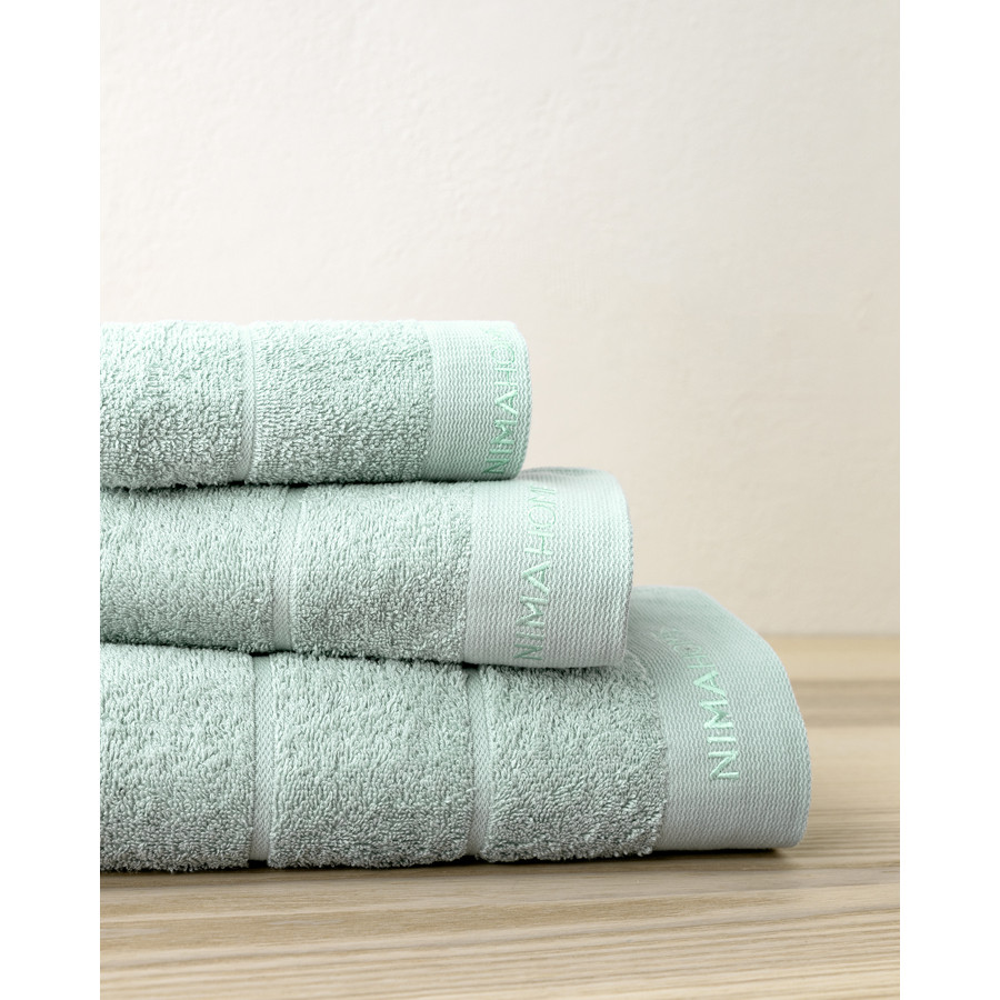 Σετ Πετσέτες 3 Τεμαχίων (Χεριών|Προσώπου|Λουτρού) με Κέντημα Βαμβακερές 450 γρ/τμ Nima Essence Mint