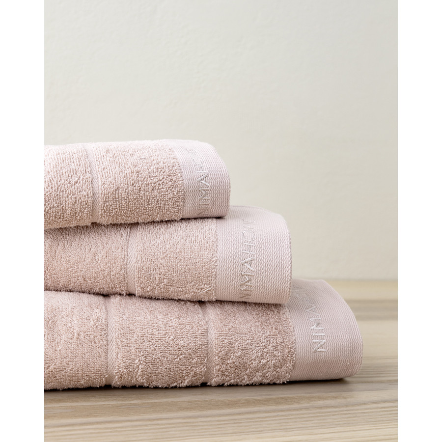 Σετ Πετσέτες 3 Τεμαχίων (Χεριών|Προσώπου|Λουτρού) με Κέντημα Βαμβακερές 450 γρ/τμ Nima Essence Pink