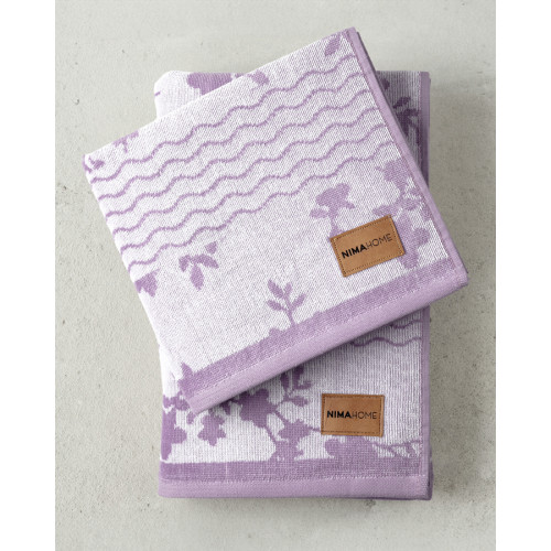 Σετ Πετσέτες 2 Τεμαχίων (Προσώπου|Λουτρού) Βαμβάκι Βελουτέ Long Twist 480 γρ/τμ Nima Laureen