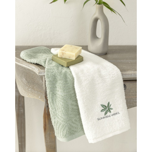 Σετ Πετσέτες 2 τεμαχίων Χεριών (30x50) Βαμβακερές με Κέντημα Nima Summer Vibes