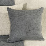 Διακοσμητική Μαξιλαροθήκη Φιγούρας (45x45)  Σενίλ Διπλής Όψης Μονόχρωμη Nima Caldo Gray/Ivory