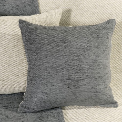 Διακοσμητική Μαξιλαροθήκη Φιγούρας (45x45)  Σενίλ Διπλής Όψης Μονόχρωμη Nima Caldo Gray/Ivory