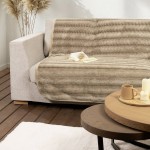 Ριχτάρι Γούνινο για Διθέσιο Καναπέ (180x250) Αντιολισθητικό Nima Lunetta Beige