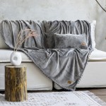 Ριχτάρι για Διθέσιο Καναπέ (180x250) Flannel με Πον Πον Μονόχρωμο Nima Macia Grey