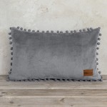 Διακοσμητικό Μαξιλάρι (30x50) Flannel με Πον Πον Μονόχρωμο Nima Macia Grey