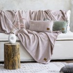 Ριχτάρι για Διθέσιο Καναπέ (180x250) Flannel με Πον Πον Μονόχρωμο Nima Macia Nude