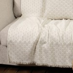 Ριχτάρι για Διθέσιο Καναπέ (180x240) Σενίλ Με Σχέδιο Στη Φάσα και Κρόσσια Nima Roselle Ivory