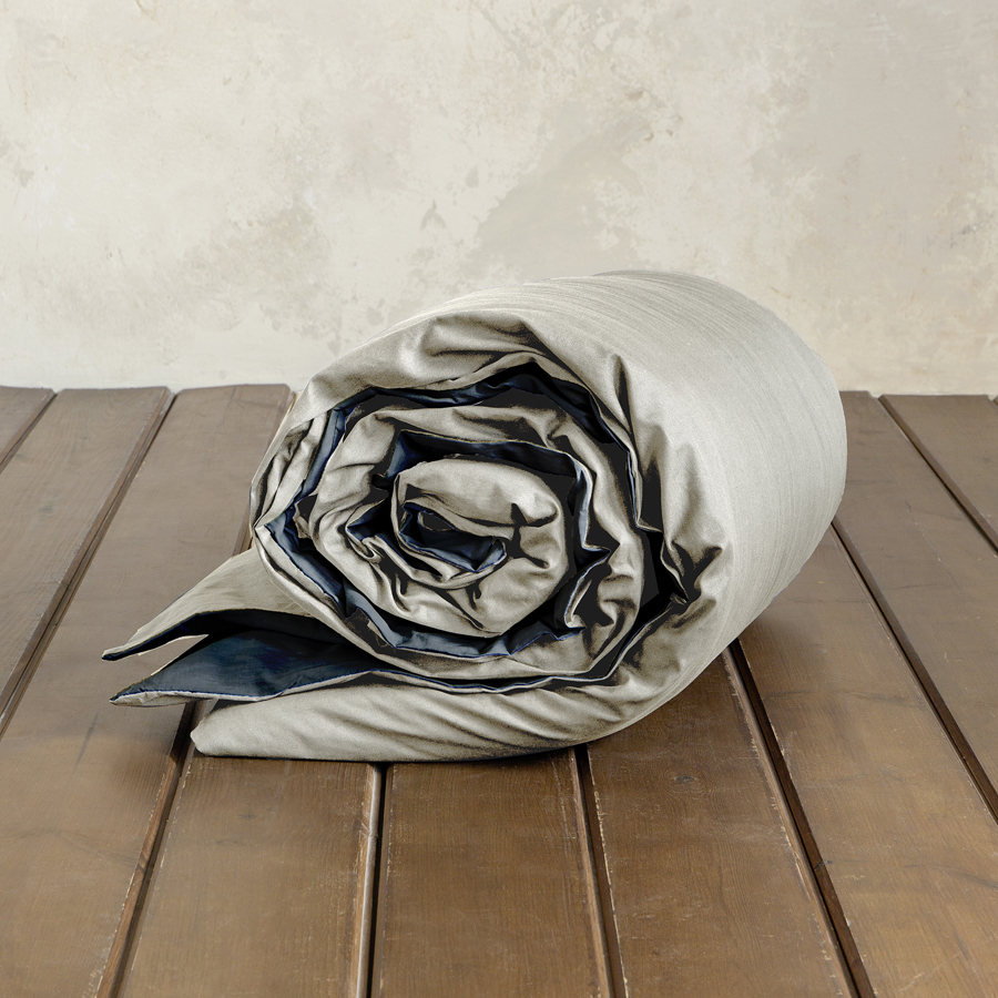 Παπλωματοθήκη King Size (240x260) Μονόχρωμη 2 Όψεων Βαμβακερή Nima Colors Oat Beige-Midnight Gray