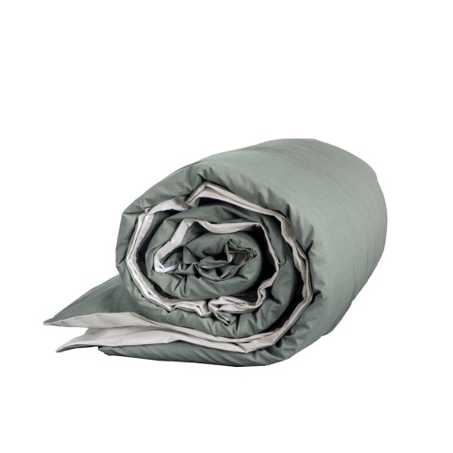 Παπλωματοθήκη King Size (240x260) Μονόχρωμη 2 Όψεων Βαμβακερή Nima Colors Oat Beige-Rock Green