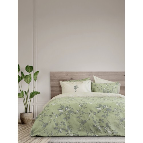 Σετ Σεντόνια Φανελένια King Size (265x280) με Πάνελ Μαξιλαροθήκες Βαμβακερά Nima Bernice