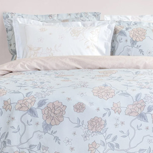 Μαξιλαροθήκες Ζεύγος (52x72+5 Oxford) Διπλής Όψης Βαμβακερές 144 κλωστές Nima Floral Dream