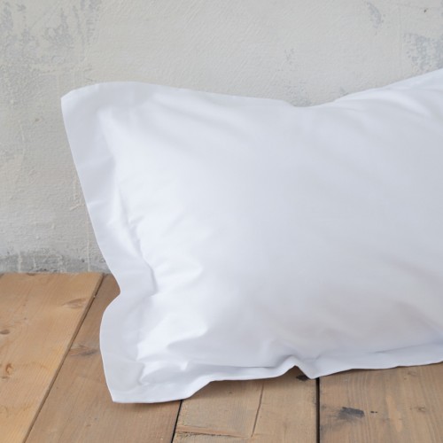 Μαξιλαροθήκες Zεύγος (52x72+5) Oxford Μονόχρωμες Βαμβακοσατέν Nima Superior White