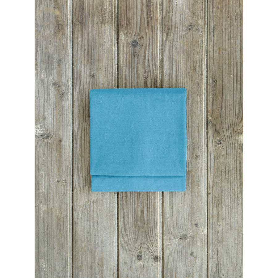 Πανωσέντονο -Σεντόνι χωρίς Λάστιχο Ημίδιπλο (180x260) Μονόχρωμo Βαμβακερό Nima Unicolors Petrol Blue