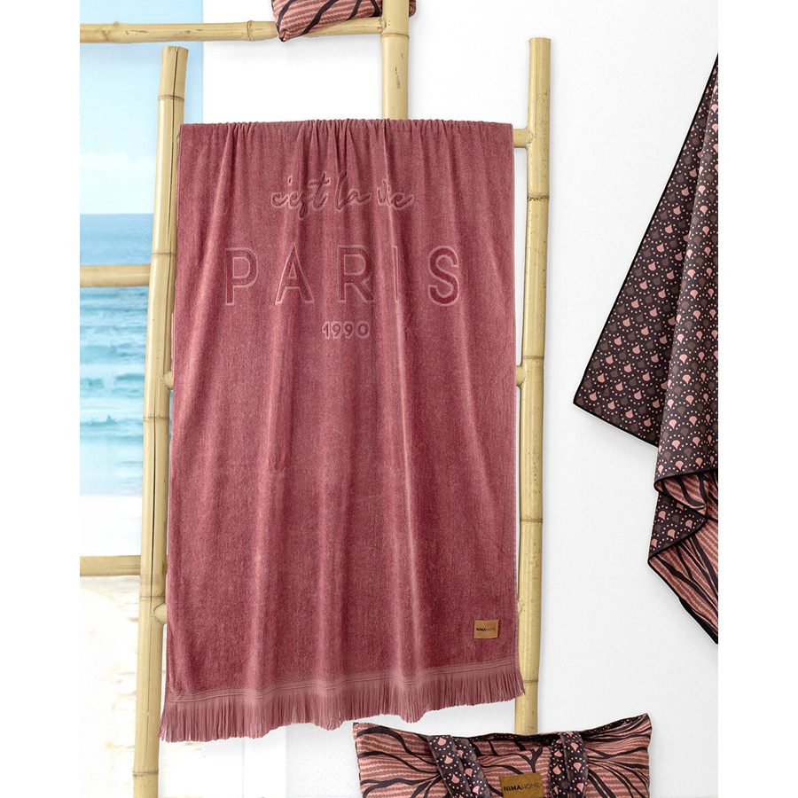 Πετσέτα θαλάσσης (90x160) Βελουτέ Ζακάρ Nima Te Quiero Jacquard