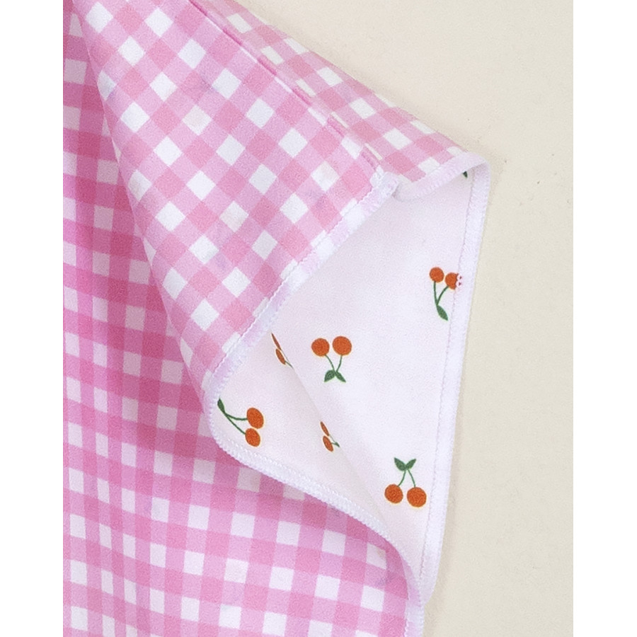 Παιδικό πόντσο θαλάσσης (No 5-8) με κουκούλα Μικροϊνες Διπλής Όψης Nima Cherry Sweet