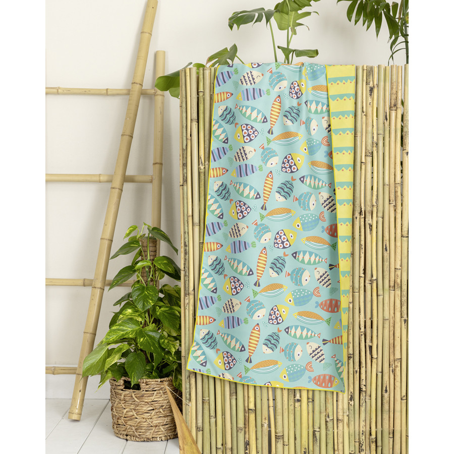 Πετσέτα Θαλάσσης Παιδική (70x10) Διπλής όψης Μικροϊνες Nima Fishie Pishie