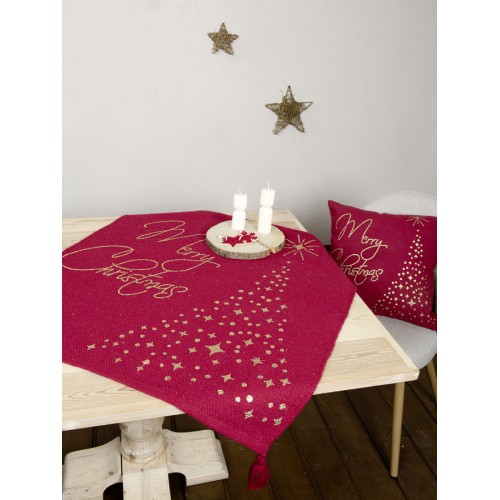 Καρέ Με Τύπωμα Golden Foil (85x85) Χριστουγεννιάτικo Nima Claus