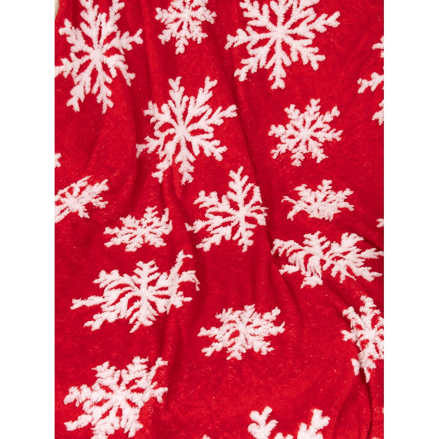 Κουβέρτα-Ριχτάρι για καναπέ Flannel Ζακάρ (130x170) Nima Snowtime με Χιονονιφάδες