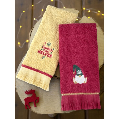 Σετ Πετσέτες 2 τεμαχίων Χειρός (30x50) Χριστουγεννιάτικες Nima Elf Spirit