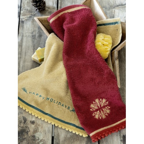 Σετ Πετσέτες 2 τεμαχίων Χειρός (30x50) Χριστουγεννιάτικες Nima Happy Holidays