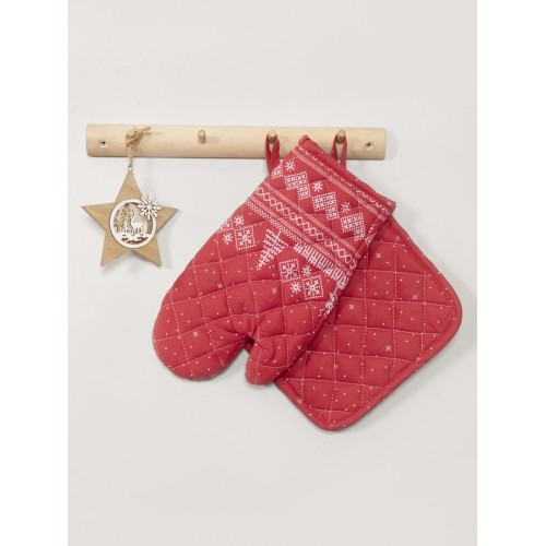 Χριστουγεννιάτικο Σετ Κουζίνας Γάντι και Πιάστρα Nima Wonderland