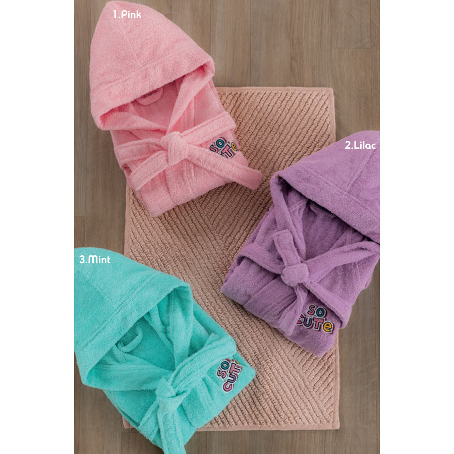 Μπουρνούζι Παιδικό με Κουκούλα (No 4-6) Βαμβακερό Palamaiki Cute Mint