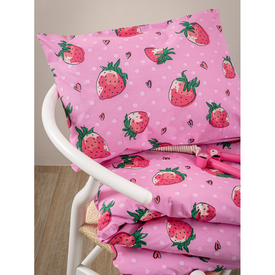 Σετ Σεντόνια Μονά Παιδικά (170x260) Βαμβακερά Palamaiki MK776 Φράουλες