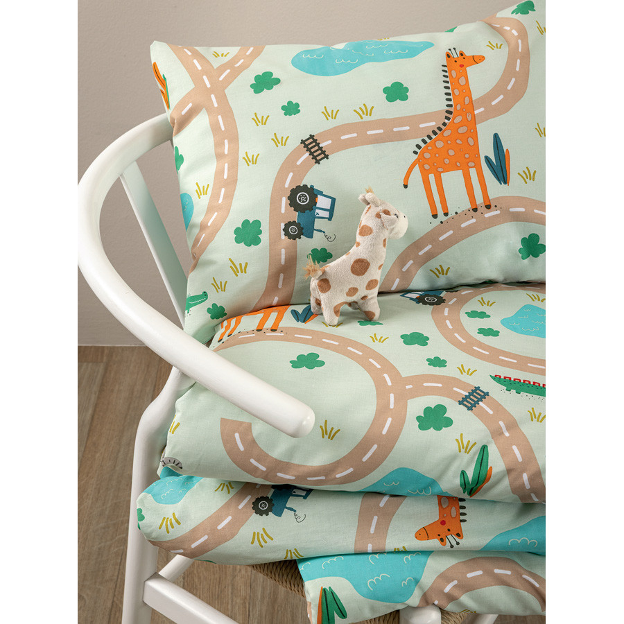 Σετ Σεντόνια Μονά Παιδικά (170x260) Βαμβακερά Palamaiki MK777 Καμηλοπάρδαλη