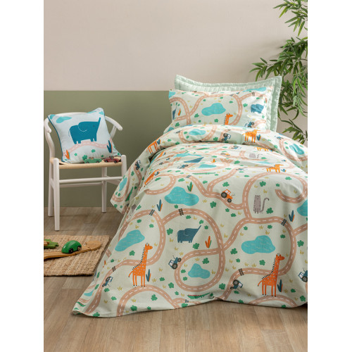 Σετ Σεντόνια Μονά Παιδικά (170x260) Βαμβακερά Palamaiki MK777 Καμηλοπάρδαλη