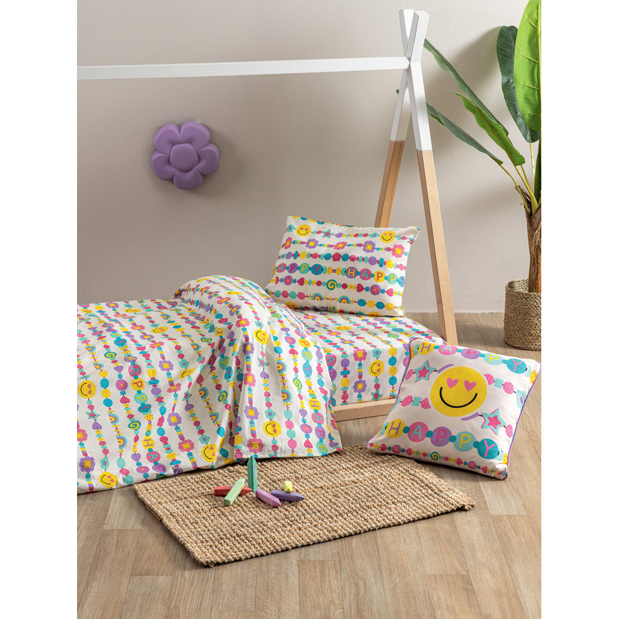 Σετ Σεντόνια Μονά Παιδικά (170x260) Βαμβακερά Palamaiki MK780 Smile